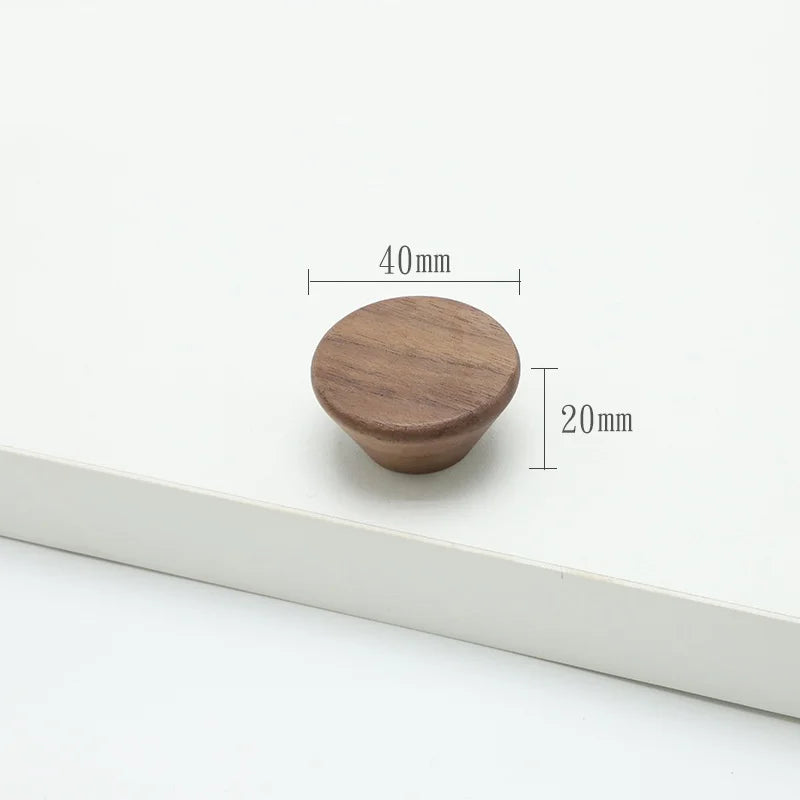 Tirador de madera maciza media luna para muebles y cajones – haya o nogal – 80 a 200 mm
