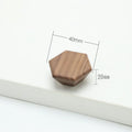 Pomo de madera maciza para muebles y cajones – hexagonal, redondo, cuadrado o seta – haya o nogal