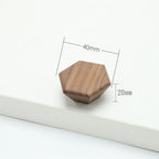 Pomo de madera maciza para muebles y cajones – hexagonal, redondo, cuadrado o seta – haya o nogal