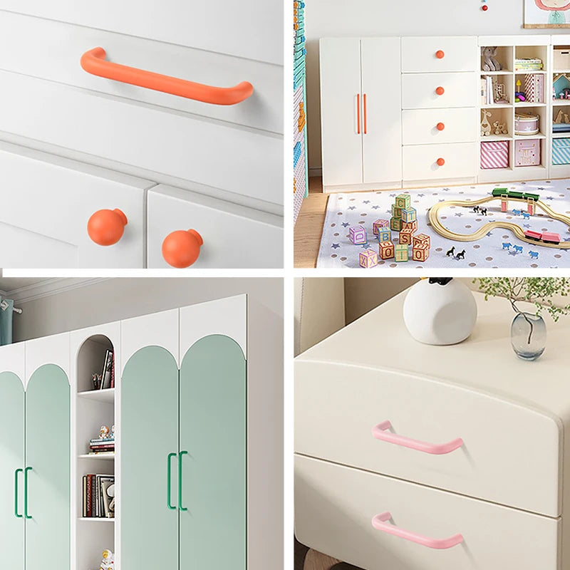 Tirador infantil de colores pastel para armario y cómoda – en U de aluminio – 96 a 320 mm