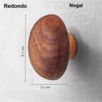 Pomo de madera de nogal macizo para muebles y cajones – forma de canto rodado – 4 formas