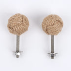 Pomo de cuerda náutica para muebles y cajones – tejido a mano – natural, crudo o negro – pack de 2 o 6