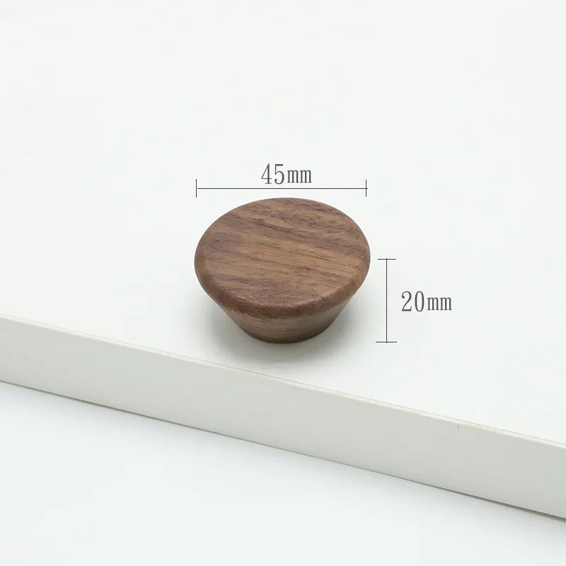 Pomo de madera maciza para muebles y cajones – hexagonal, redondo, cuadrado o seta – haya o nogal