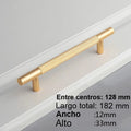 Tirador de cocina dorado champán moleteado – aluminio – para muebles y armarios – pomo, 96 a 192 mm