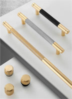 Tirador de cocina moleteado dorado y negro – aluminio – para muebles y armarios – pomo, 96, 128 o 256 mm