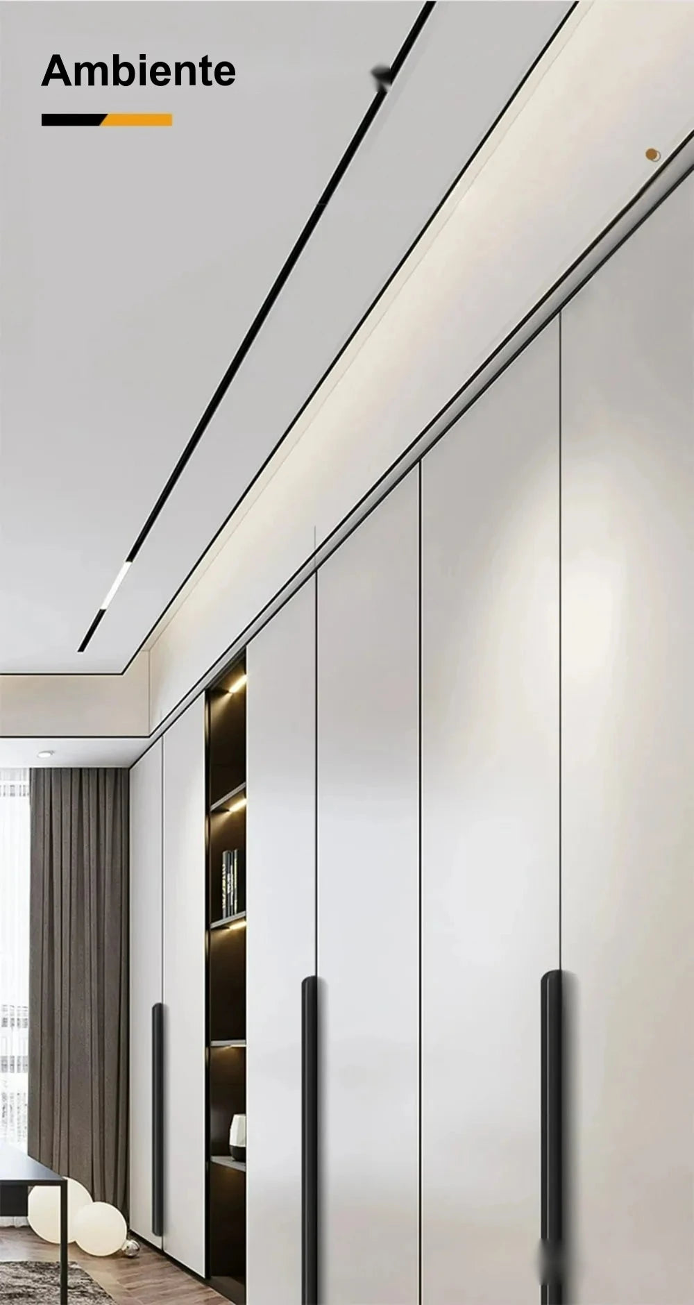 Tirador perfil oculto para cocina y armario – aluminio – 5 acabados – 80 a 500 mm de largo