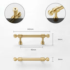 Tirador dorado de latón macizo para cocina y armario – remates de bola – dorado cepillado – pomo a 320 mm
