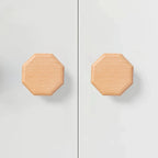 Pomo de madera maciza para muebles y cajones – hexagonal, redondo, cuadrado o seta – haya o nogal