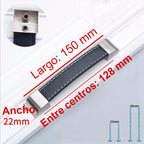 Tirador de cuero para muebles y armarios – cosido a mano, base de zamak – negro, marrón o burdeos – 96 a 192 mm