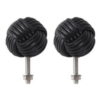 Pomo de cuerda náutica para muebles y cajones – tejido a mano – natural, crudo o negro – pack de 2 o 6