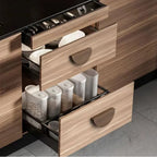 Tirador de madera maciza media luna para muebles y cajones – haya o nogal – 80 a 200 mm