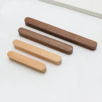 Tirador de madera maciza para muebles, cocina y cajones – haya o nogal – barra o puente – pomo a 192 mm