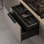 Pack 5 tiradores negros de canto para cocina y armario – perfil fino de aluminio – 80 a 600 mm