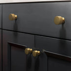 Pomo dorado retro estriado para muebles y cajones – metal acabado latón – 1 o 4 unidades