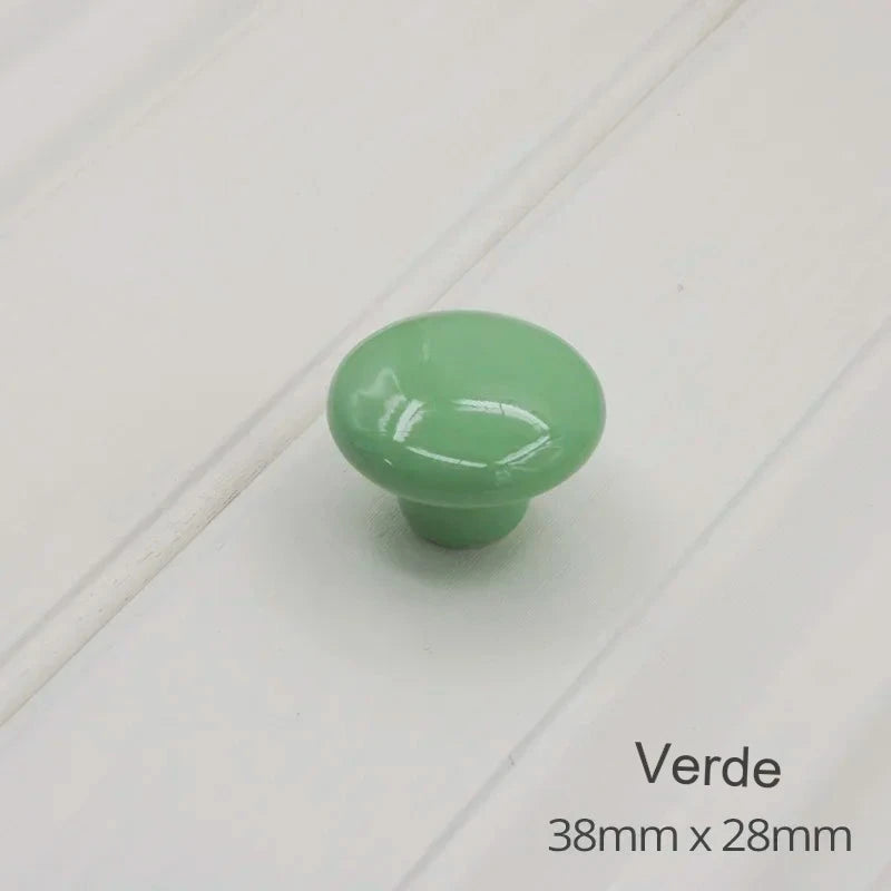 Pomo infantil de cerámica de colores para cómoda, armario y cajones – Ø 32 o 38 mm