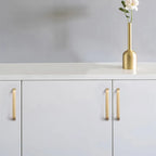 Tirador dorado para cocina y armario – acabado dorado arena – zamak – 3 diseños – pomo a 320 mm