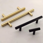 Tirador de cocina en T negro mate o dorado – acero inoxidable – para muebles y armarios – 64 a 320 mm