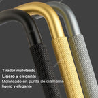 Tirador de cocina en U moleteado – negro, dorado o gris – aluminio – para armarios – pomo a 320 mm