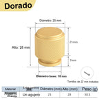 Tirador de cocina en U moleteado – negro, dorado o gris – aluminio – para armarios – pomo a 320 mm