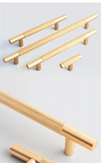 Tirador de cocina dorado champán moleteado – aluminio – para muebles y armarios – pomo, 96 a 192 mm