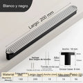 Tirador de diseño moderno para muebles y cajones – relieve de líneas – dorado o blanco y negro – pomo a 160 mm