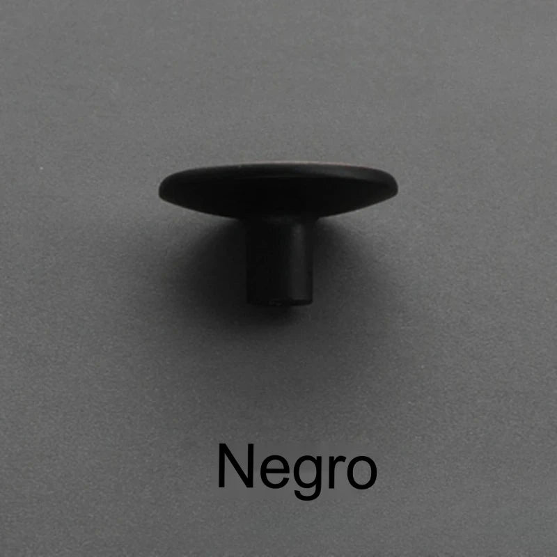 Pomo plano redondo para muebles y cajones – gris perla, dorado o negro – zamak – pack de 2
