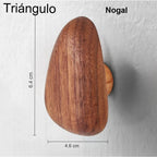 Pomo de madera de nogal macizo para muebles y cajones – forma de canto rodado – 4 formas