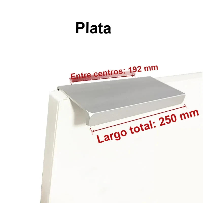 Tirador perfil de canto para puertas de cocina y armario – aluminio negro, plata o dorado – 80 a 500 mm
