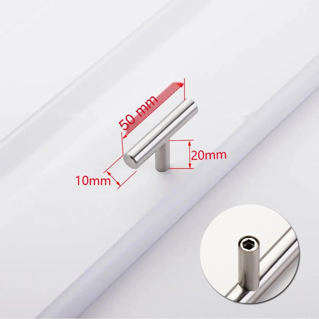 Tirador de cocina en T negro mate o dorado – acero inoxidable – para muebles y armarios – 64 a 320 mm