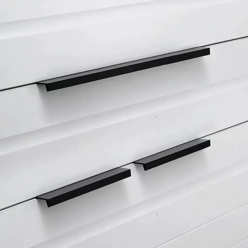 Tirador perfil de canto para puertas de cocina y armario – aluminio negro, plata o dorado – 80 a 500 mm